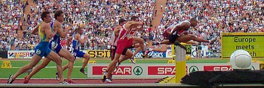 Leichtatlethik EM 2002 Wettkampfbilder Finale 110 m Hürden (Männer